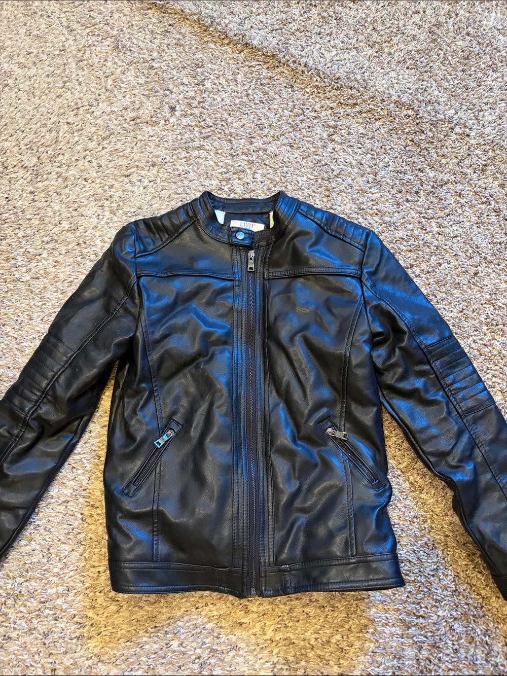Kids Black Faux Leather Jacket - Unknown Brand